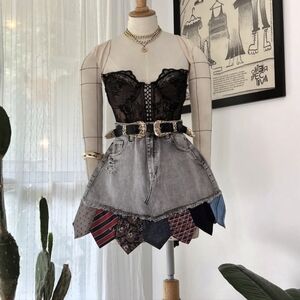 Custom Handmade Skirt Made from Recycled Neckties | Sustainable Fashion
